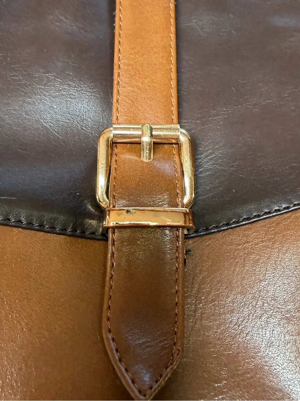 Torgēis Desiree Tall Riding Boots Brown Two Tone Buckle Size 8